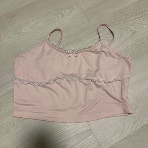 Pink laced crop top